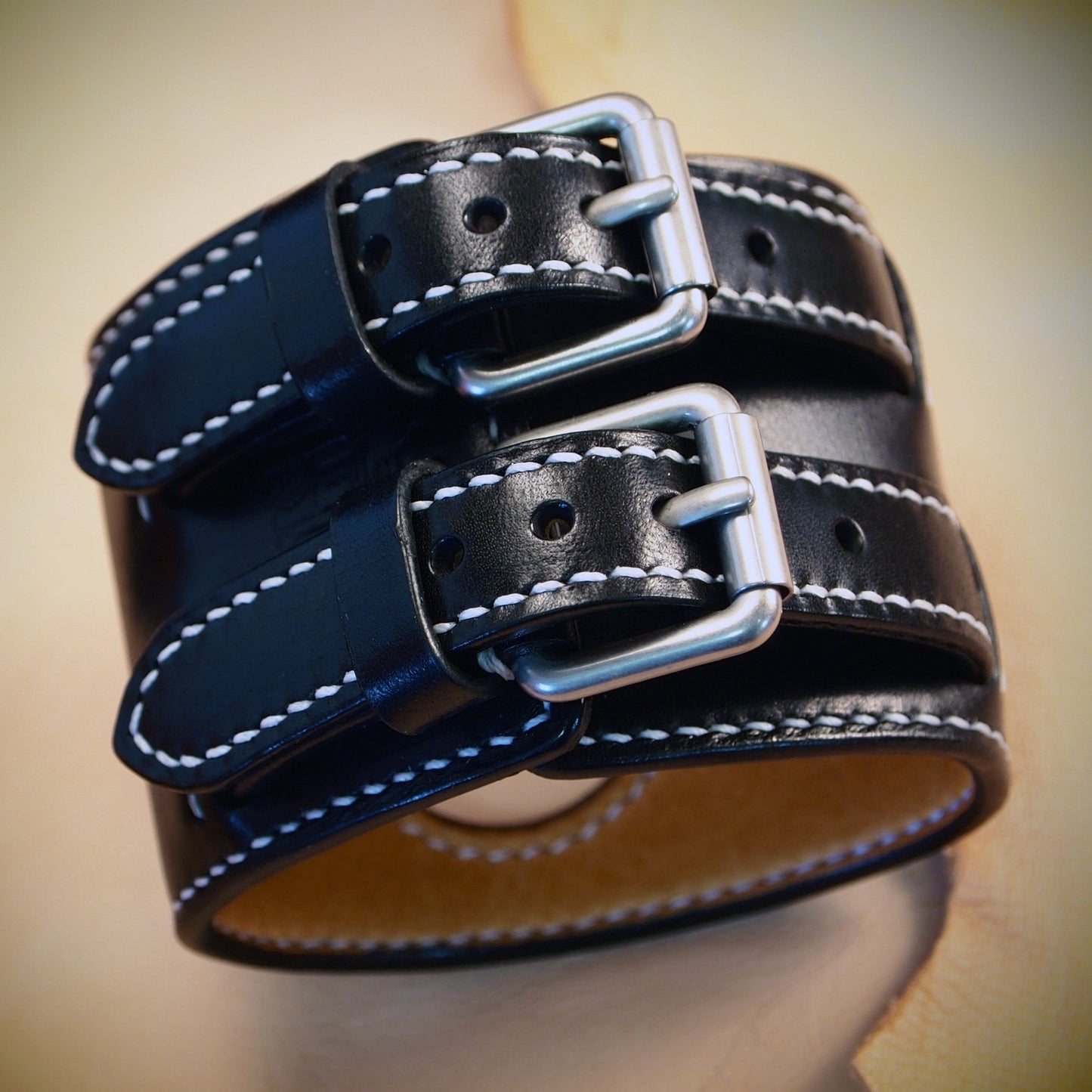 Apple Ultra watchband Vintage BLACK Hand stitched!
