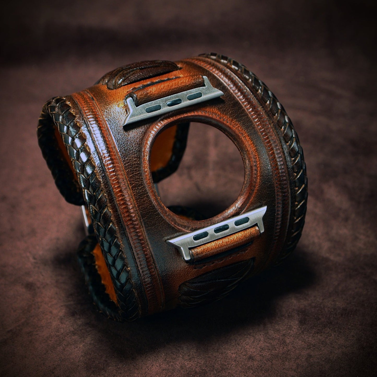 Apple Ultra watchband Vintage brown Hand laced and stitched!