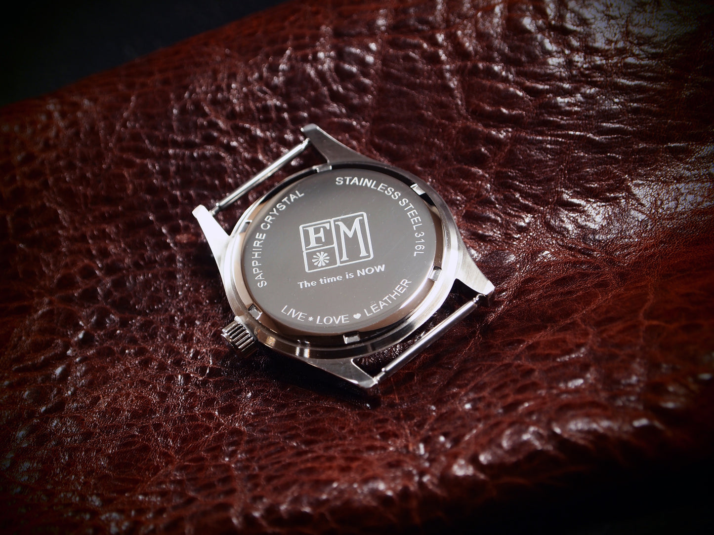 Black Leather cuff watch: Black face, Old school style ! Wide, Slick vintage design!