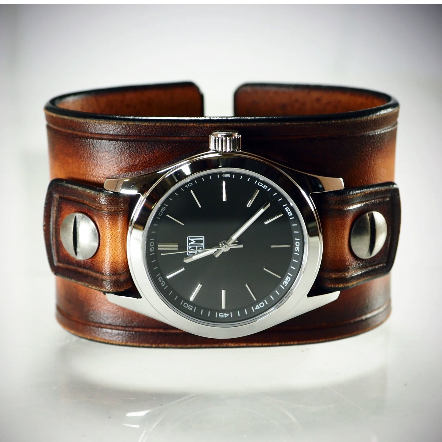 Sunburst Leather cuff watch : Refined American craft