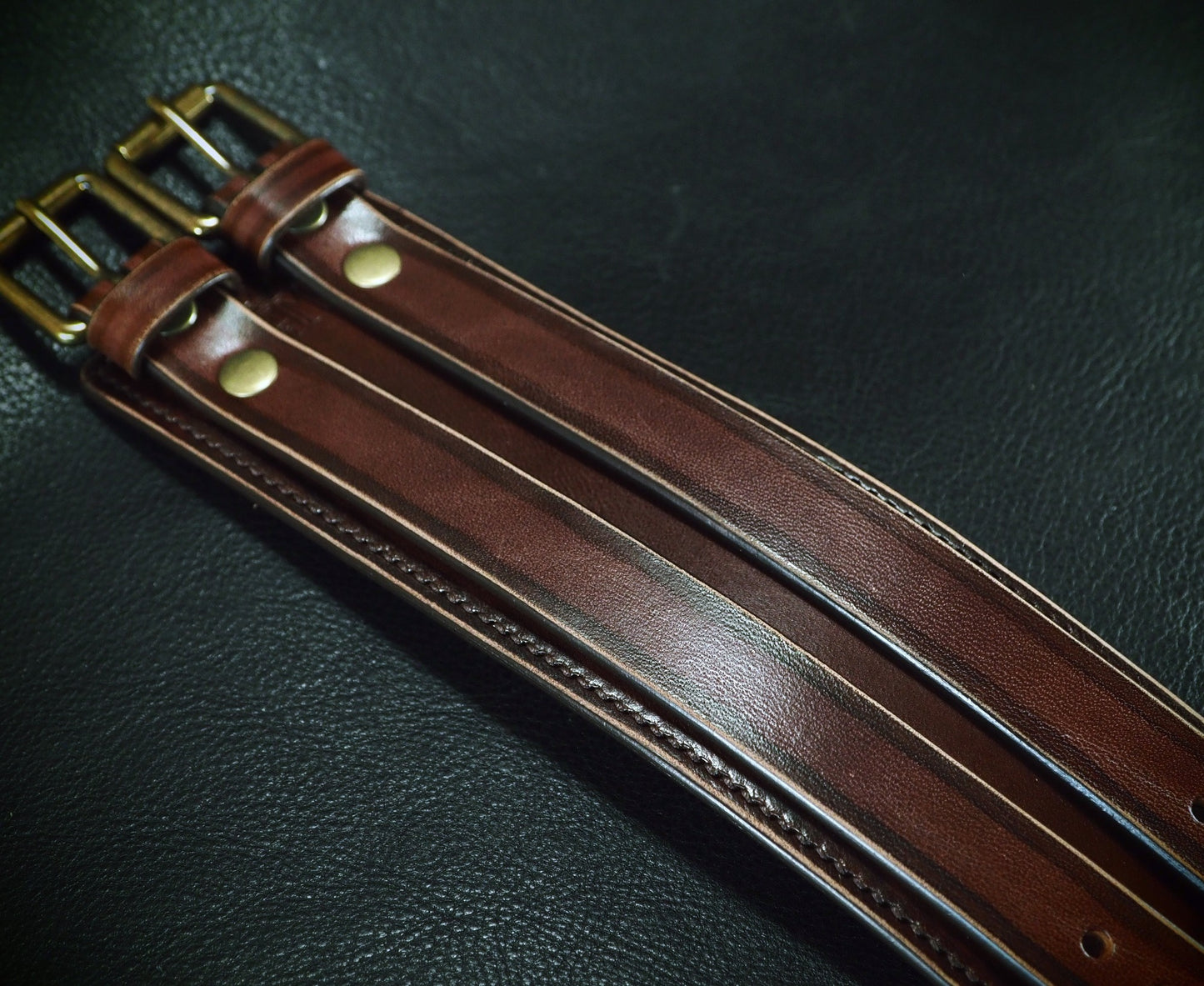 2.25" brown double strap cuff