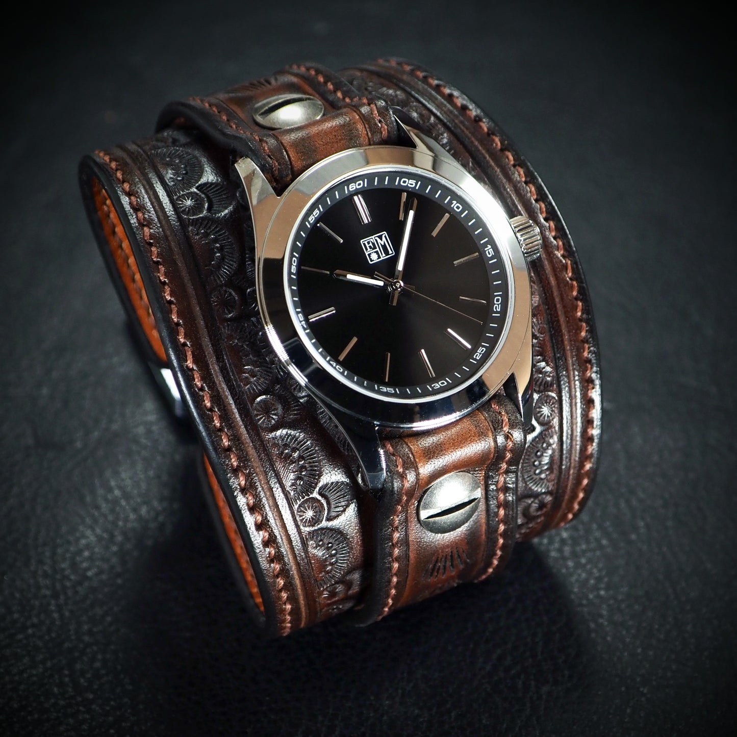Unique FM Elevated techniques Cuffwatch. Hand made in New York USA