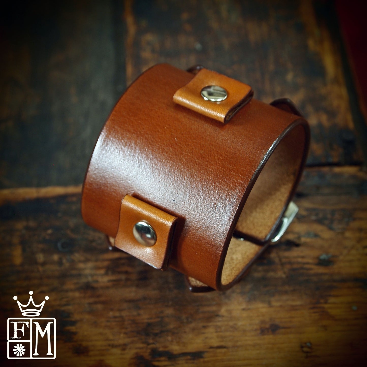 2.25" brown double buckle cuff