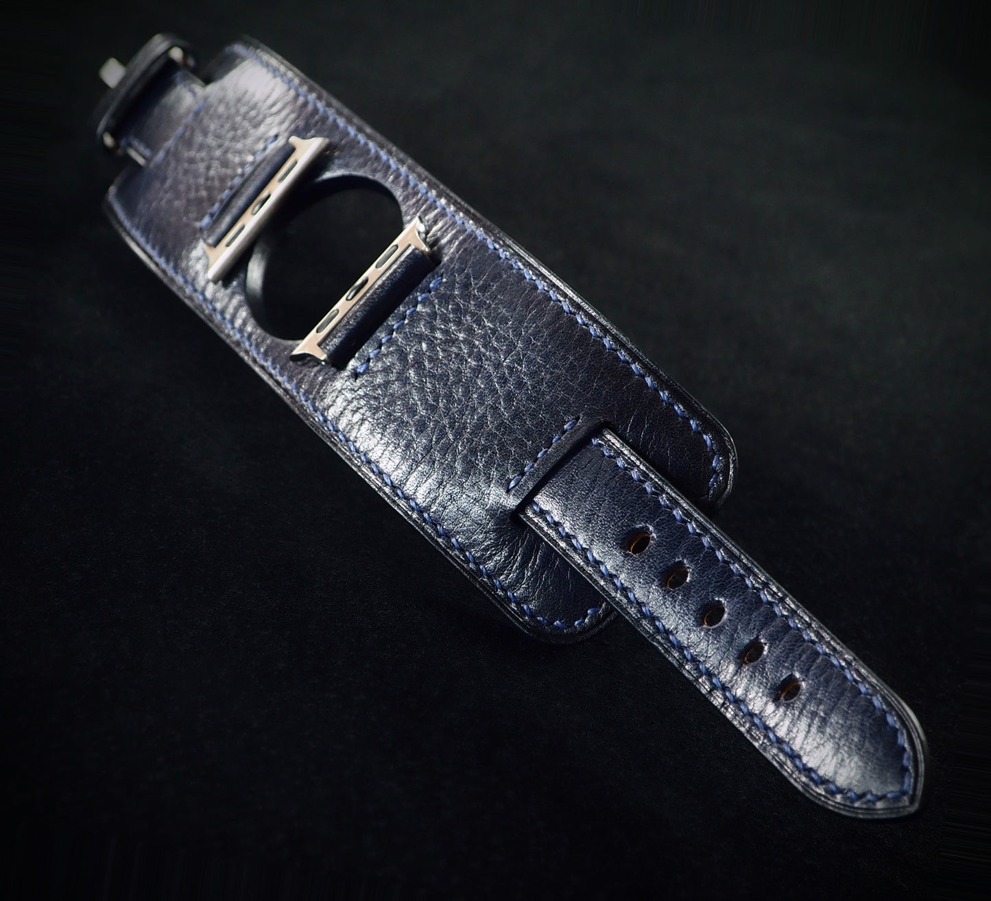 Apple Ultra watchband blue handstitched
