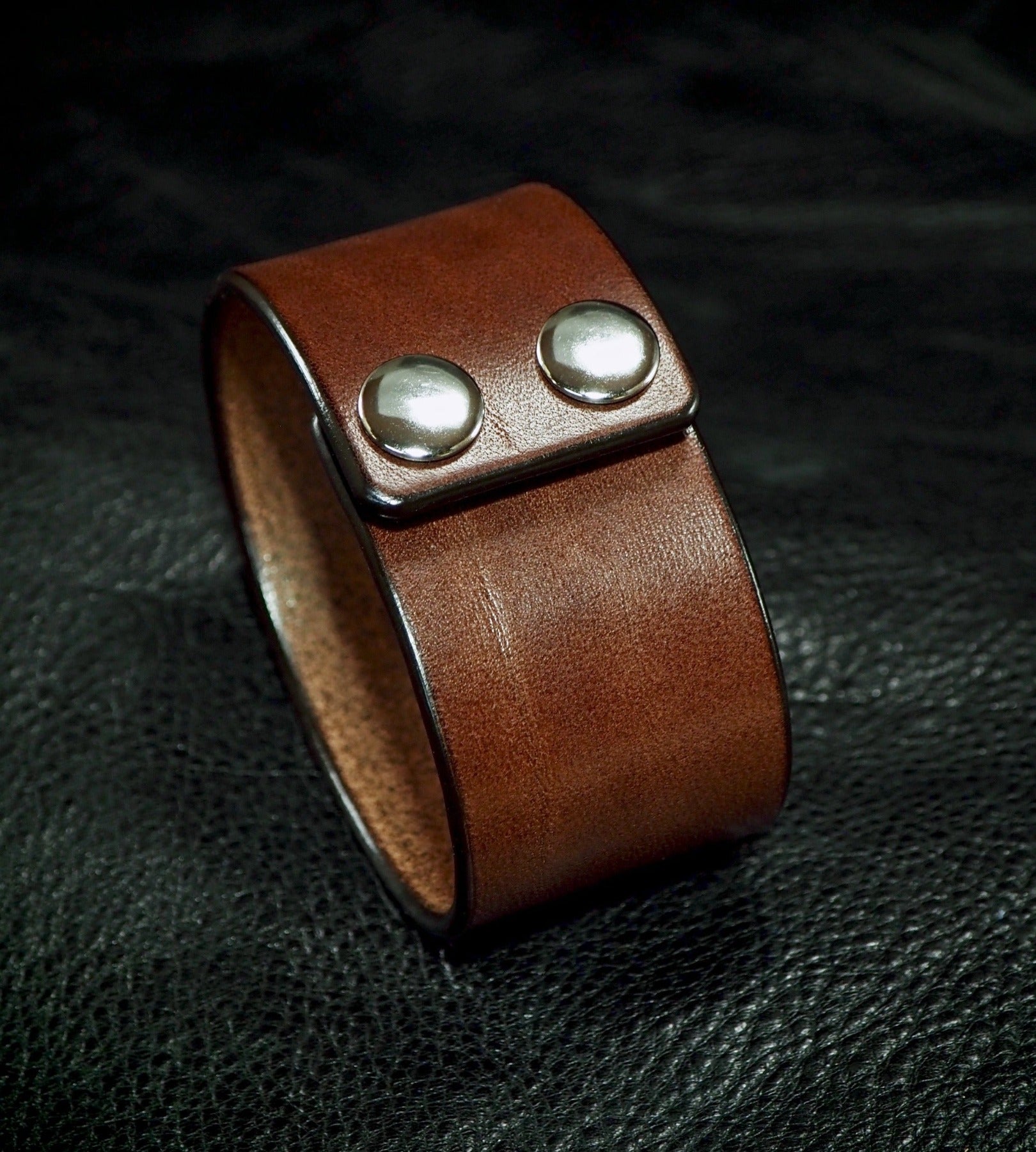 A. testoni Wrap Bracelet Honey Brown Pebbled Leather Cuff outlet Strap Made In Italy