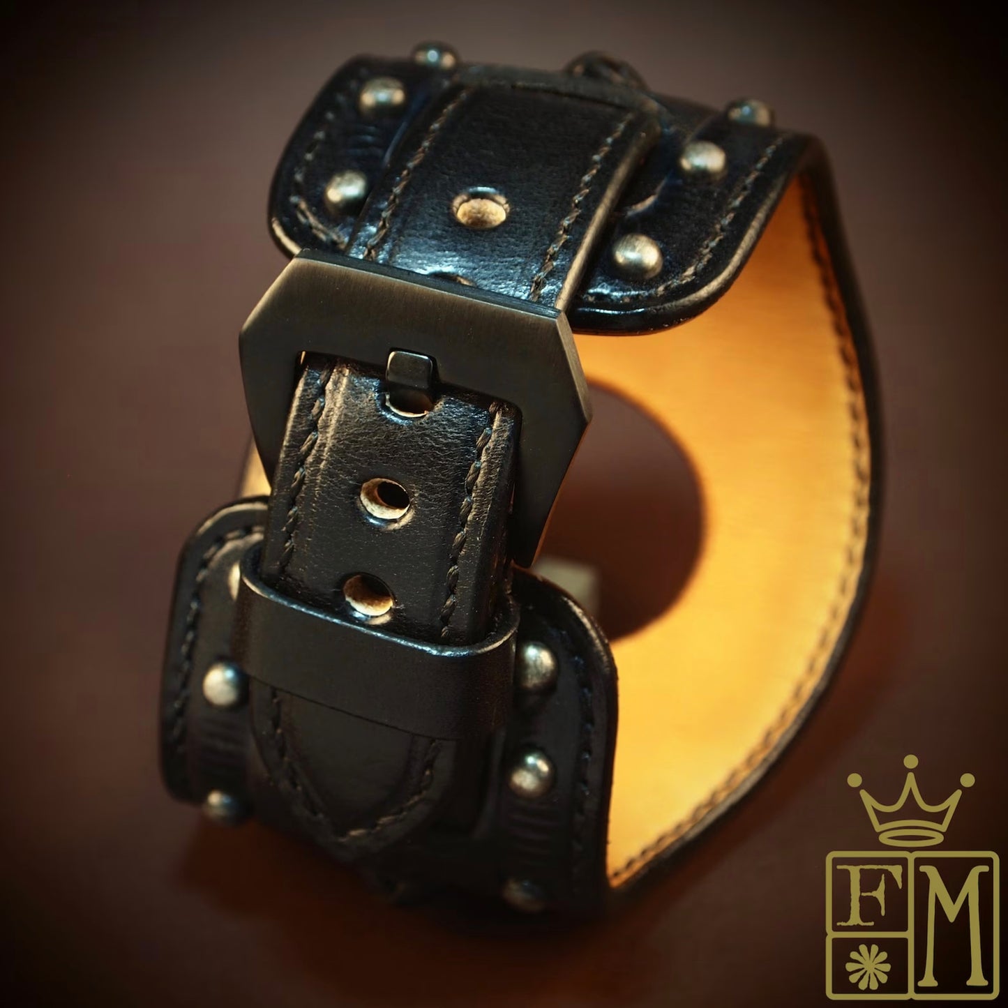 Apple Ultra watchband Vintage BLACK Hand laced and stitched!