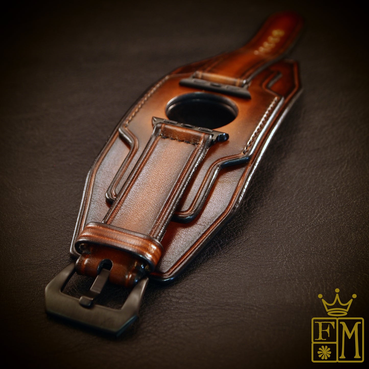 Apple Ultra watchband Sunburst layered Veg-Tan