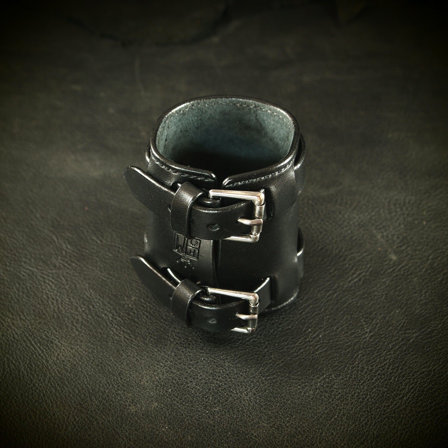 3" black double buckle cuff