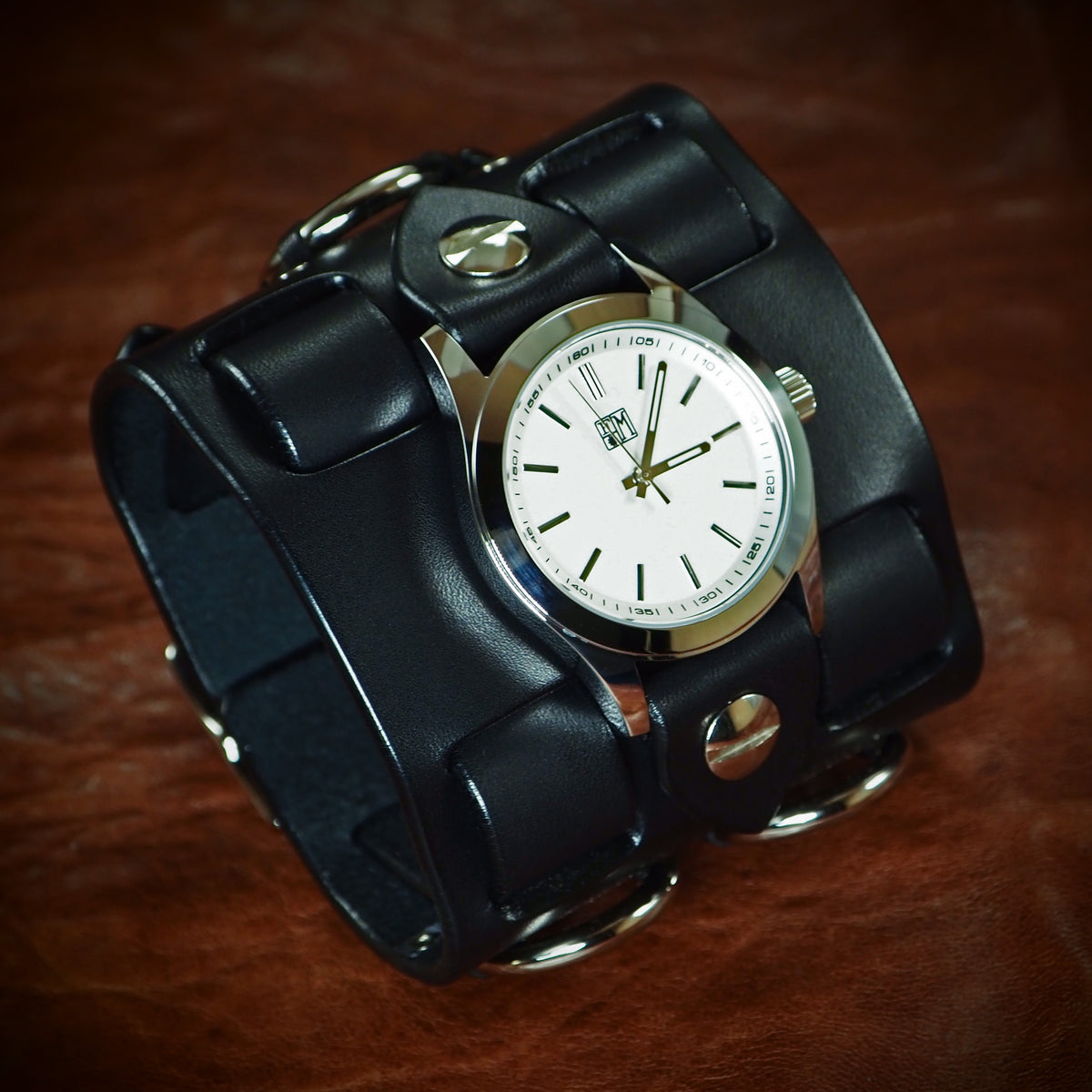 Elvis Presley Fashion watch Genuine Leather Band Black Leather Cuff Watch: Elvis 68 Comeback Special! Wide  main image 2