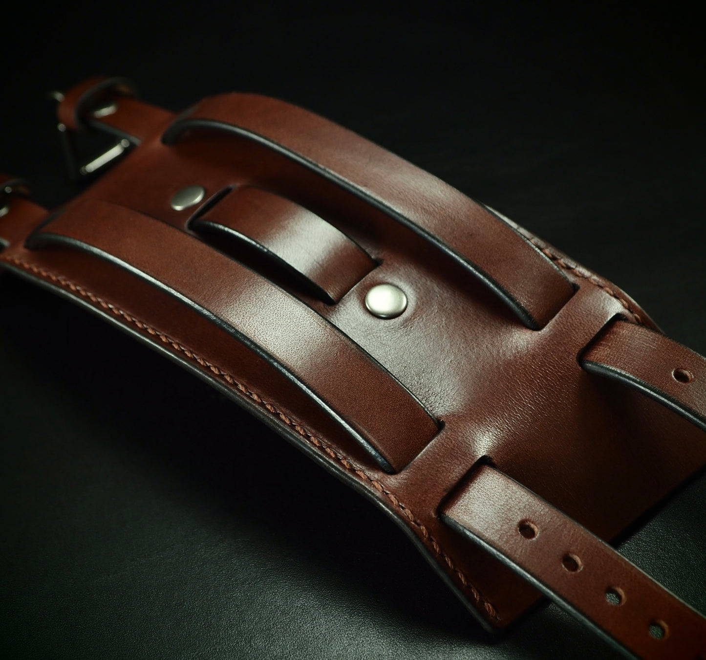 3" brown double buckle cuff