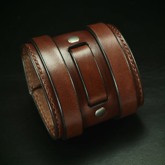 3" brown double buckle cuff