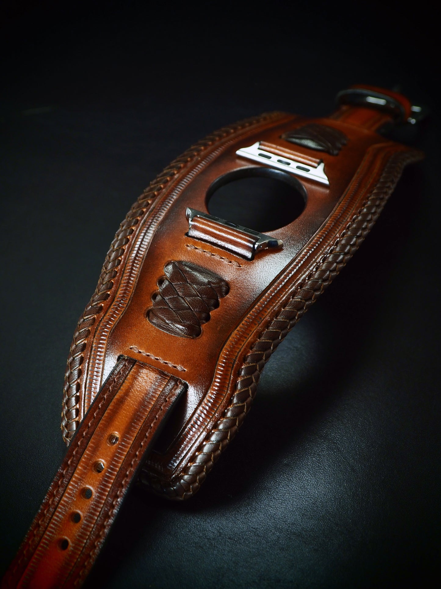 Apple Ultra watchband Vintage brown Hand laced and stitched!