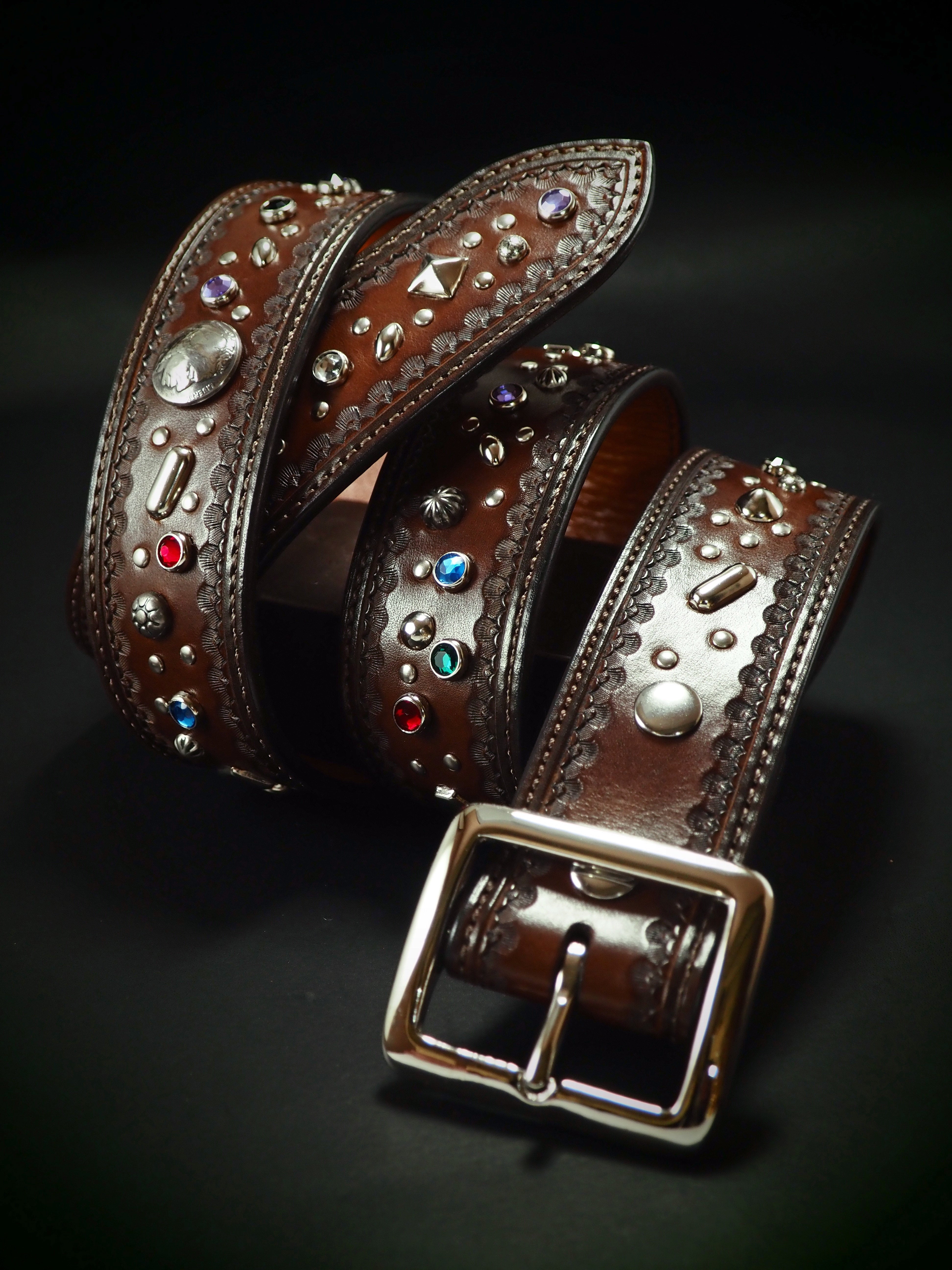 小物 Modern Pirates studded belt 00s archive Hand studded Pirate Rockstar treasure belt – Freddie Matara Leather